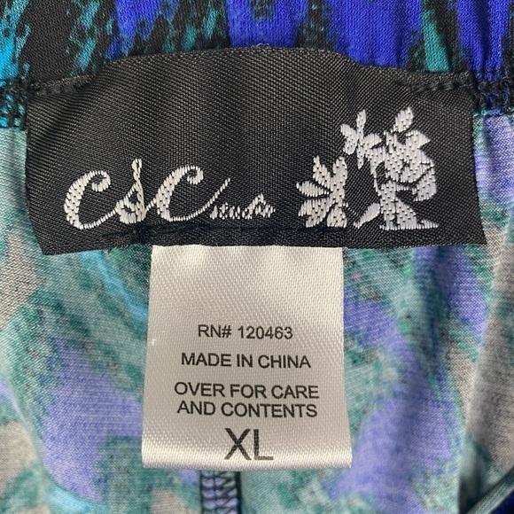 CSC‎ Studio Pull on Elastic Waist Lounge Pants Women's XL Blue Green - Picture 5 of 6